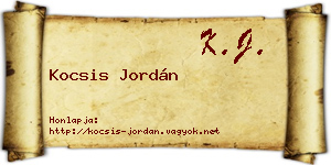 Kocsis Jordán névjegykártya