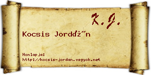 Kocsis Jordán névjegykártya